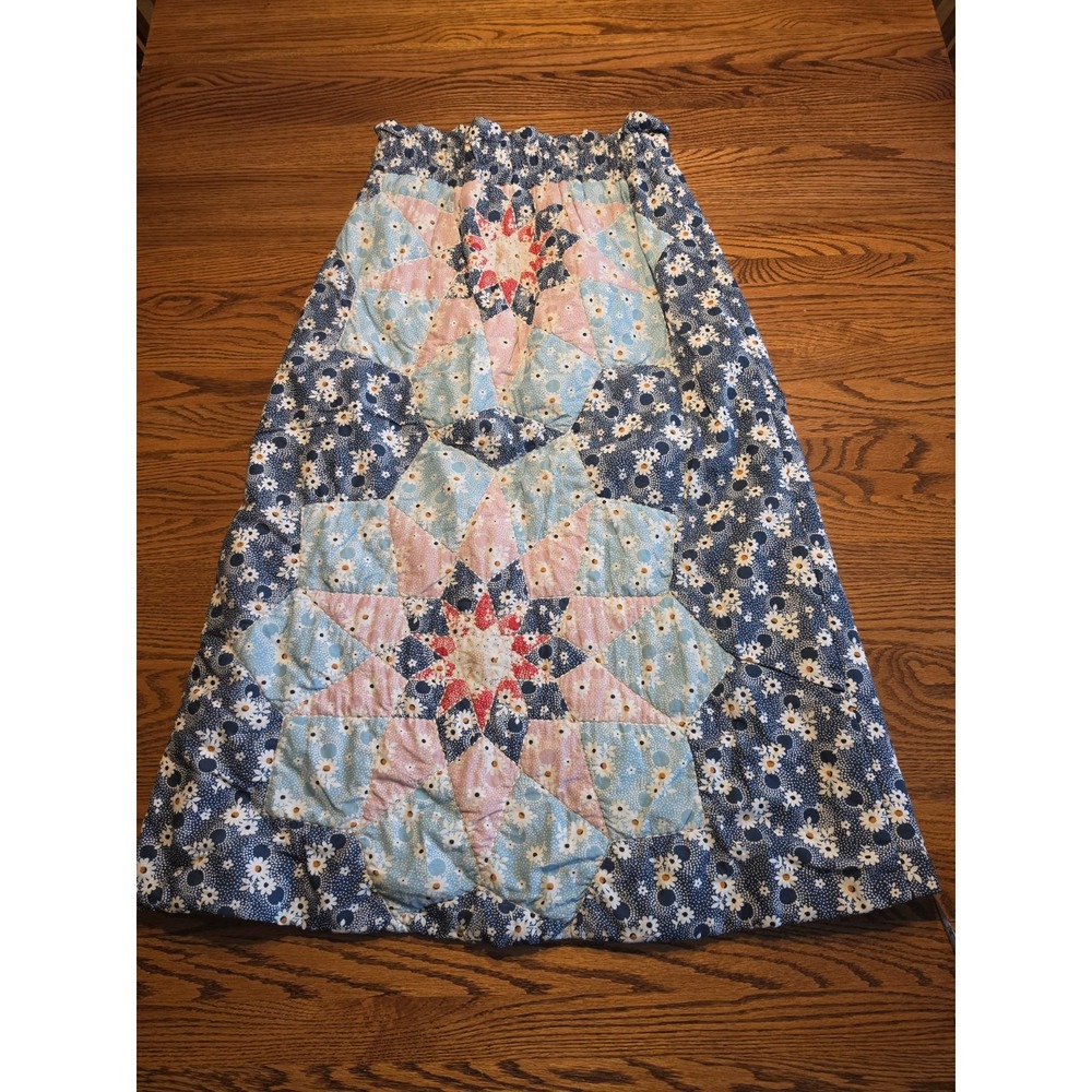 Sea New York Talia Quilted Midi Skirt Womens Medium A-Line 100% Cotton Patchwork - Picture 6 of 13